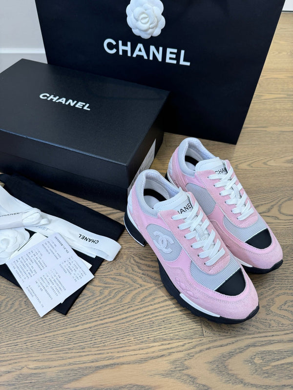 CC FW 25/26 Sneakers 40mm Black Pink Grey Fabric Calfskin 500181