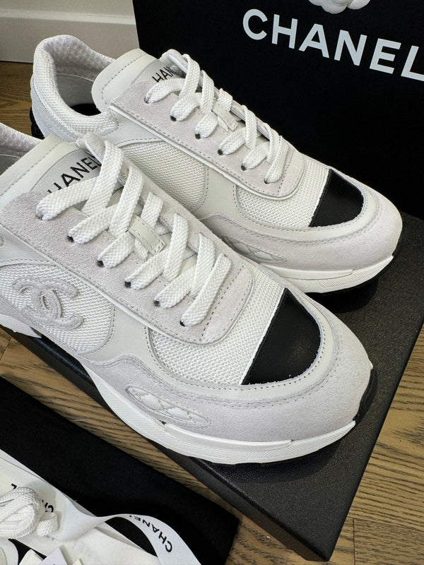 CC FW 25/26 Sneakers 40mm White Fabric Calfskin 500182