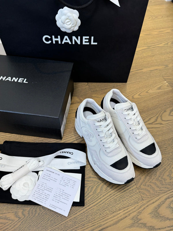 CC FW 25/26 Sneakers 40mm White Fabric Calfskin 500182