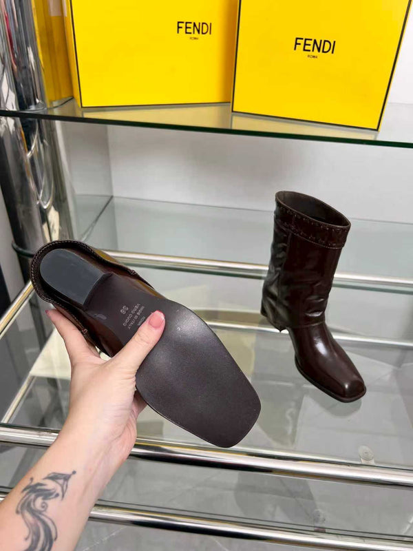 FENDI low boots burgundy calfskin 521235