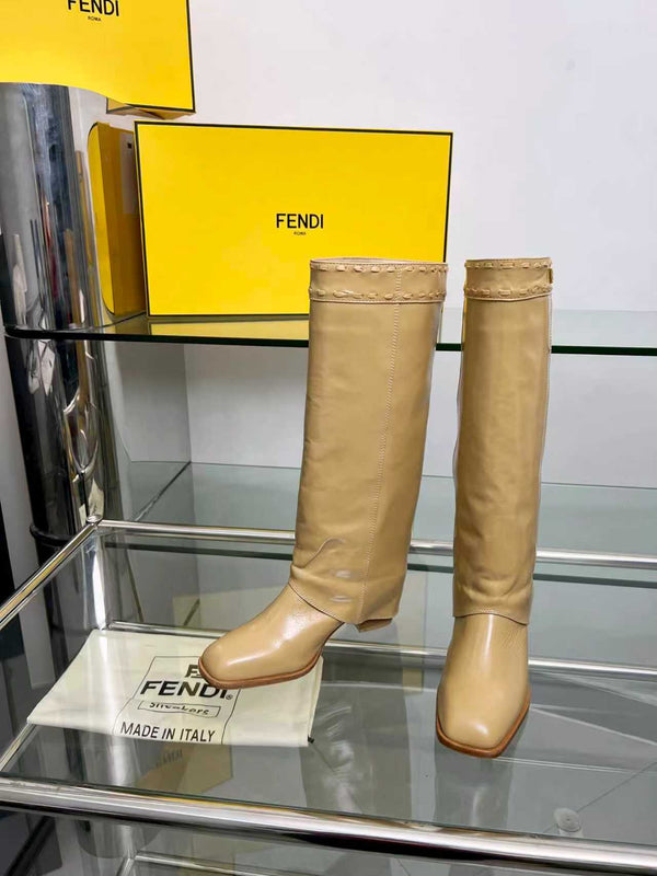 FENDI High boots beige calfskin 521232