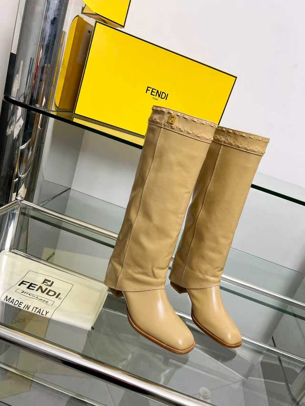 FENDI High boots beige calfskin 521232