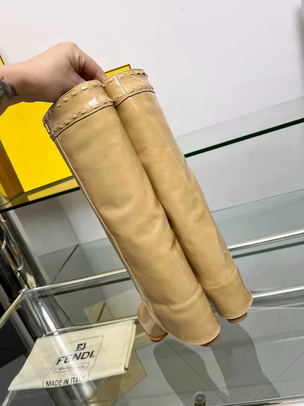 FENDI High boots beige calfskin 521232