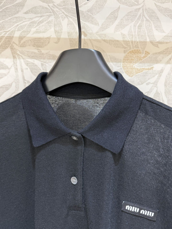 Miu Miu Polo Shirt Black Cotton