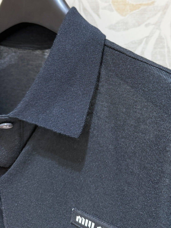 Miu Miu Polo Shirt Black Cotton