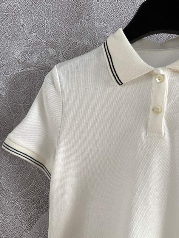 CD Lucky Star Polo Shirt White Cotton