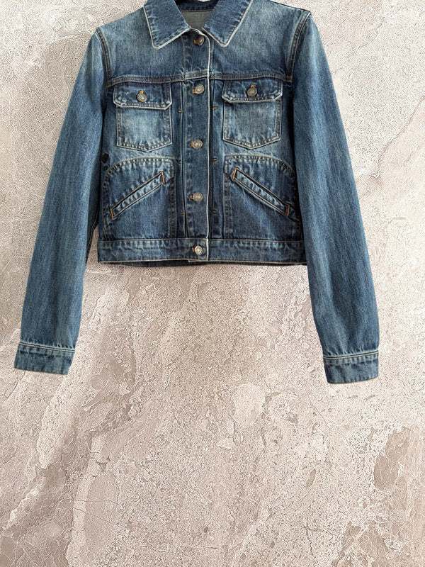 CD Pocket Denim Jacket Blue Cotton