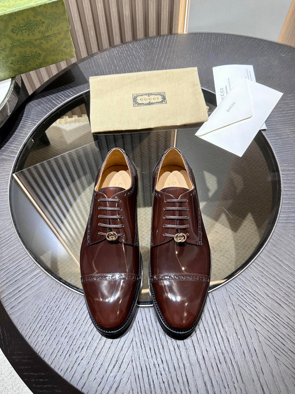 GG Men's Jordaan Shoe Brown Patent Leather 527836