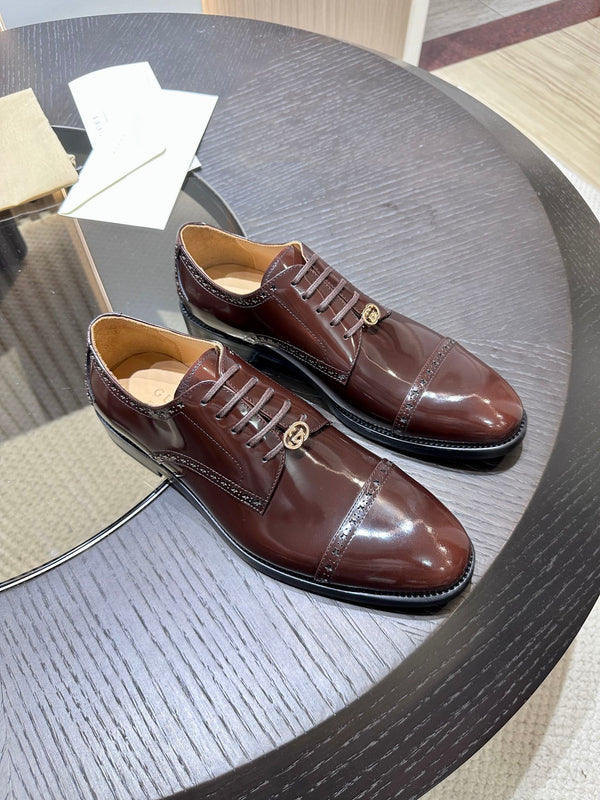 GG Men's Jordaan Shoe Brown Patent Leather 527836