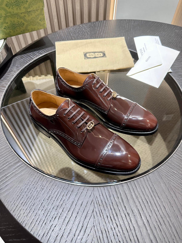 GG Men's Jordaan Shoe Brown Patent Leather 527836