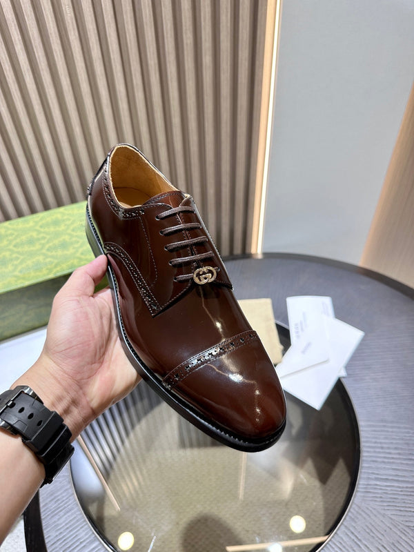 GG Men's Jordaan Shoe Brown Patent Leather 527836