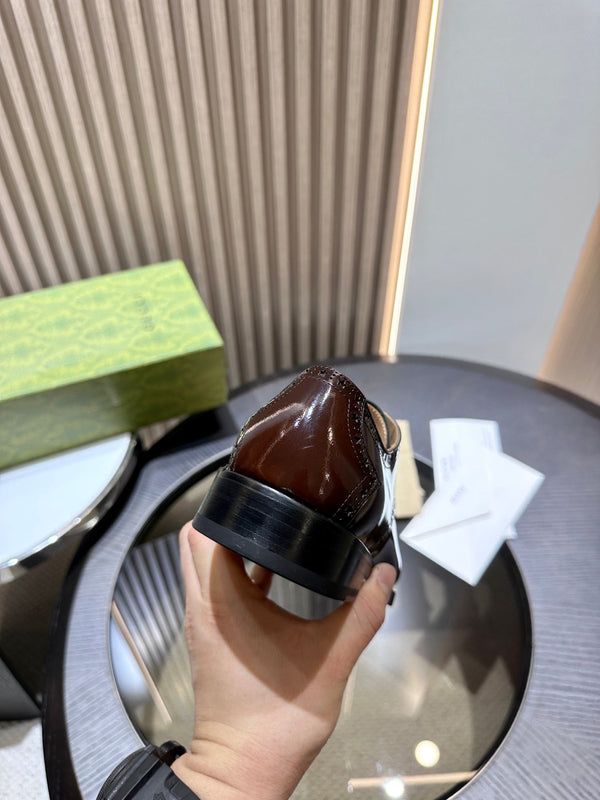 GG Men's Jordaan Shoe Brown Patent Leather 527836