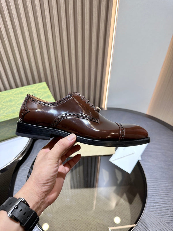 GG Men's Jordaan Shoe Brown Patent Leather 527836