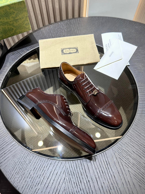 GG Men's Jordaan Shoe Brown Patent Leather 527836