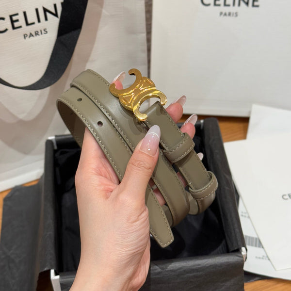 CEL Triomphe Belt 18mm Etoupe Gold Calfskin 187492