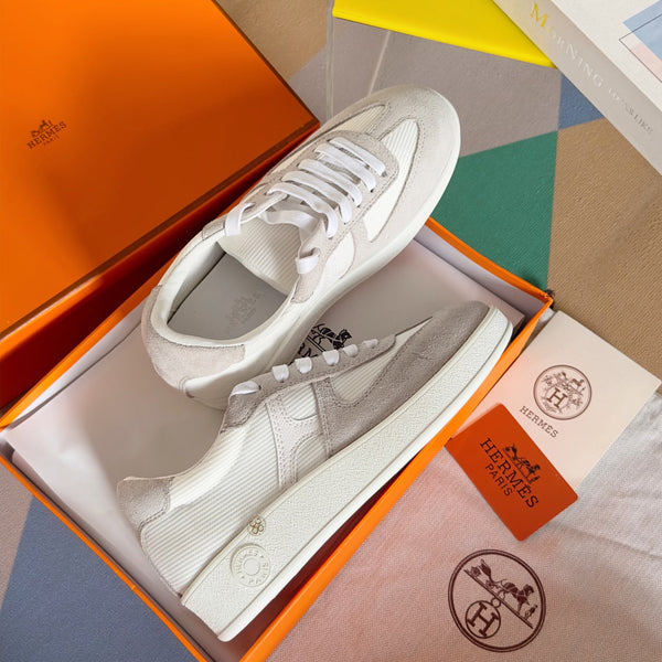 SNEAKERS BOOMERANG GRIGIO CHIARO CAMOSCIO BIANCO