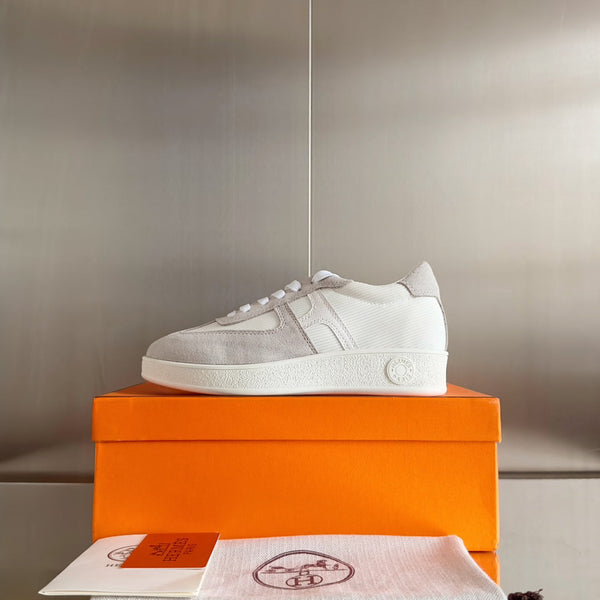 SNEAKERS BOOMERANG GRIGIO CHIARO CAMOSCIO BIANCO