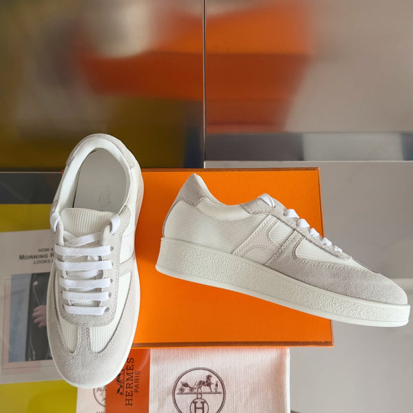 SNEAKERS BOOMERANG GRIGIO CHIARO CAMOSCIO BIANCO