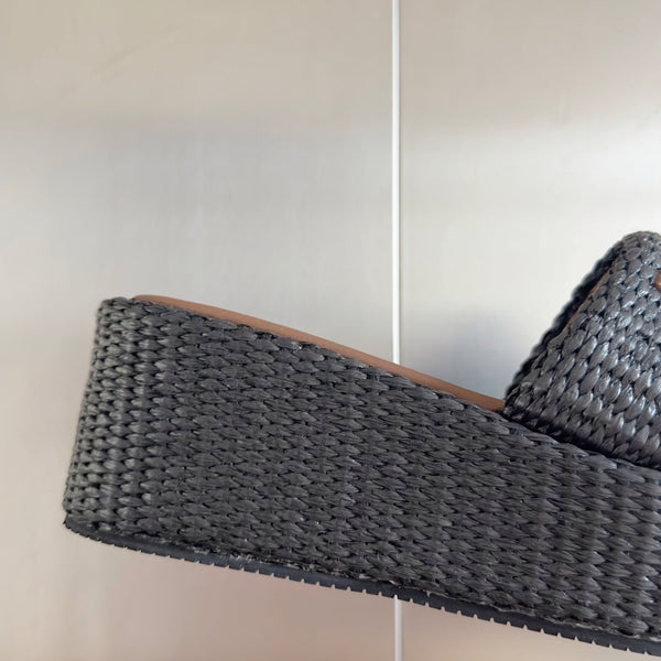 FF Sunshine 65 Chocolate Cotton Brown Leather Fibre Flatform Slide