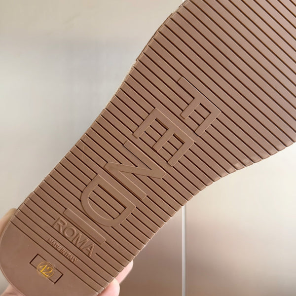 FF Sunshine 65 Light Brown Grey Canvas Flatform Slide