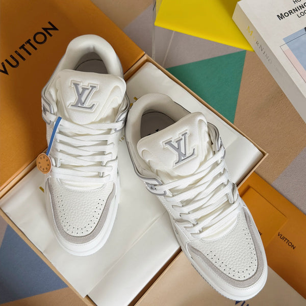 LV Trainer Sneaker 30mm White Mix Grey Cowhide