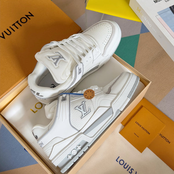 LV Trainer Sneaker 30mm White Mix Grey Cowhide