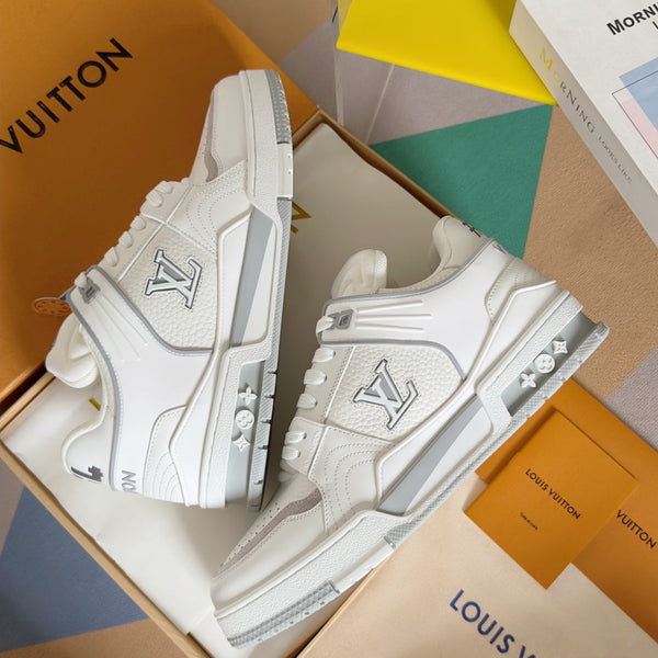 LV Trainer Sneaker 30mm White Mix Grey Cowhide