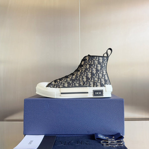 CD B23 High-Top Sneaker 35mm Black White Oblique Jacquard Fabric