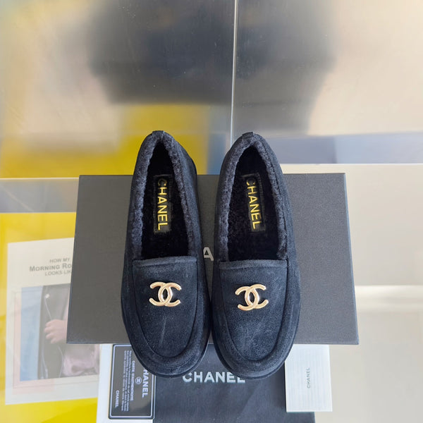 Mocassini CC 15mm in pelle scamosciata nera