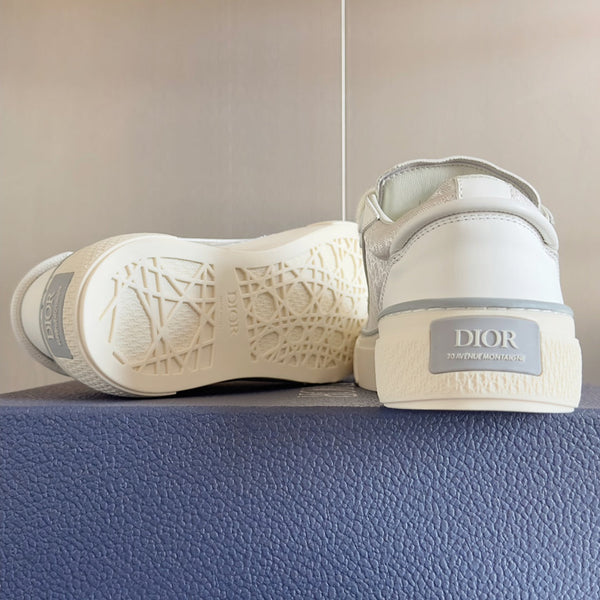 CD B33 Sneaker 40mm Bianco Grigio Monogram Suede