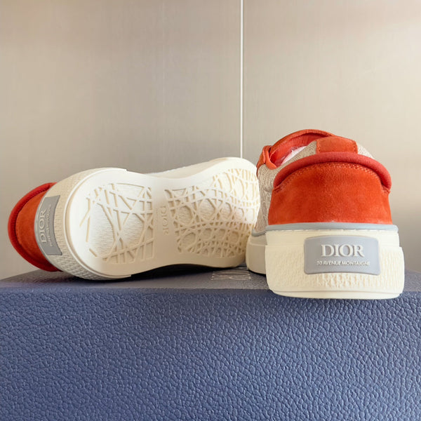 CD B33 Sneaker 40mm Orange Mix Light Brown Monogram Suede