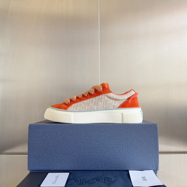 CD B33 Sneaker 40mm Orange Mix Light Brown Monogram Suede