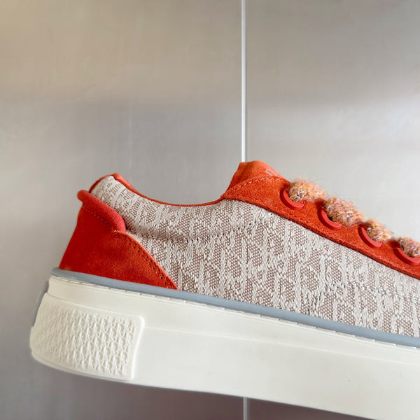 CD B33 Sneaker 40mm Orange Mix Light Brown Monogram Suede