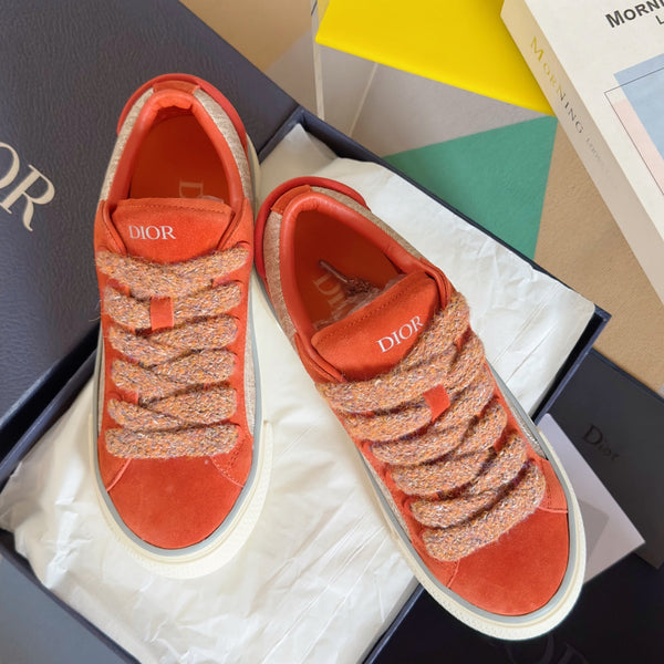 CD B33 Sneaker 40mm Orange Mix Light Brown Monogram Suede