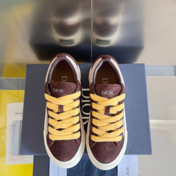 CD B33 Sneaker 40mm Brown Red Mix Light Brown Monogram Suede