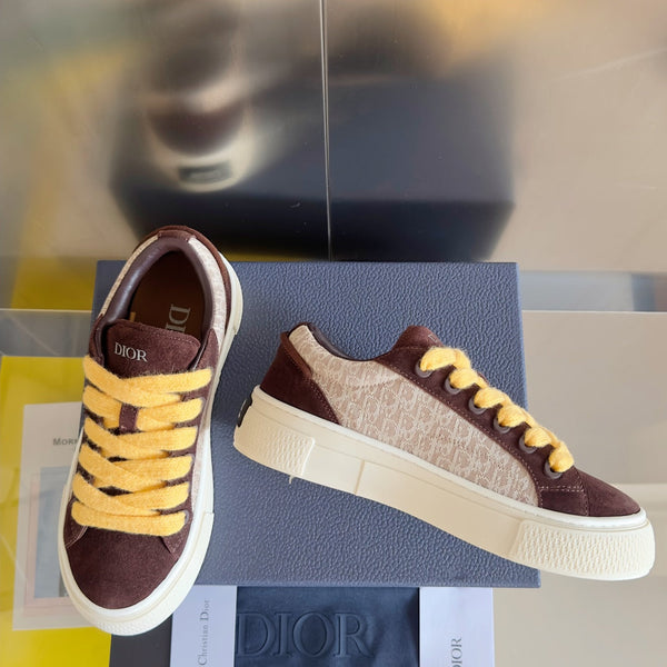 CD B33 Sneaker 40mm Brown Red Mix Light Brown Monogram Suede