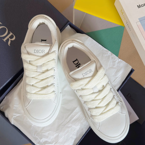 CD B33 Sneaker 40mm White Monogram Cowhide