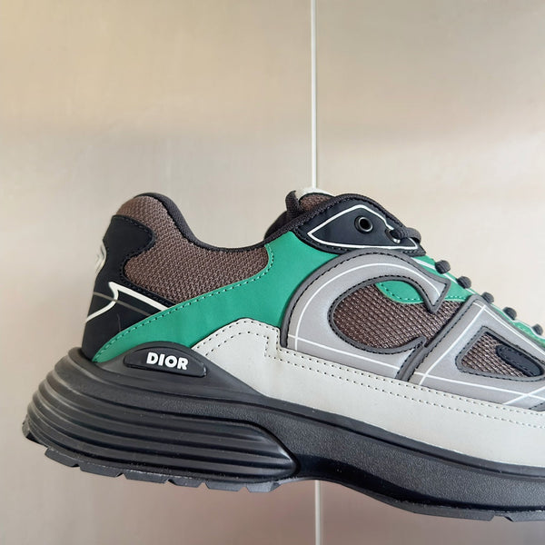 CD B30 Sneaker 35mm Brown Green Mix Grey White Polyester Mesh Fabric And Calfskin