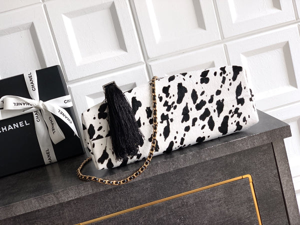 CC Métiers d’ar 26s Shopping Bag Black White Horsehair Calfskin