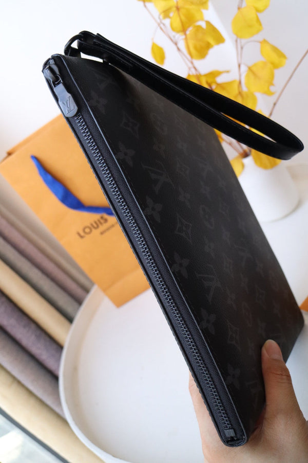 LV N40504 Takeoff Pouch Black Flower Damier Infini Leather 179424