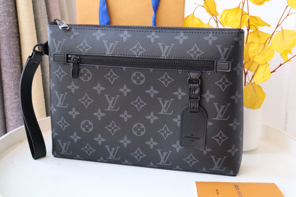 LV N40504 Takeoff Pouch Black Flower Damier Infini Leather 179424