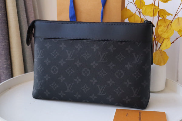 LV Pochette Voyage Souple Black Flower Monogram Eclipse Canvas 179420