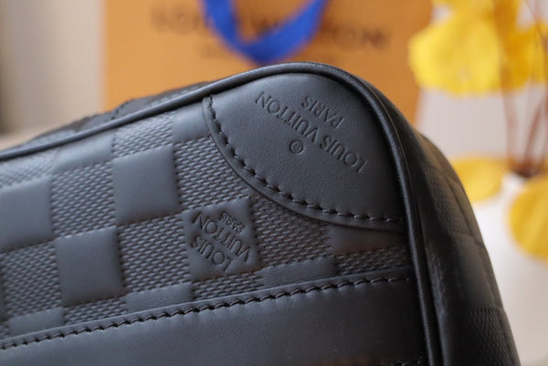 LV Pochette Kasai Clutches Damier Graphite Embossed Leather 175200