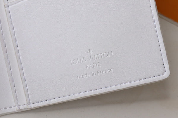 LV Brazza Wallet White Black Monogram Cowhide 248062