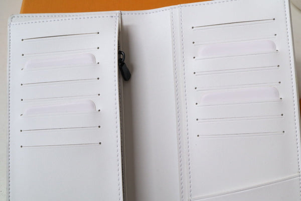 LV Brazza Wallet White Black Monogram Cowhide 248062