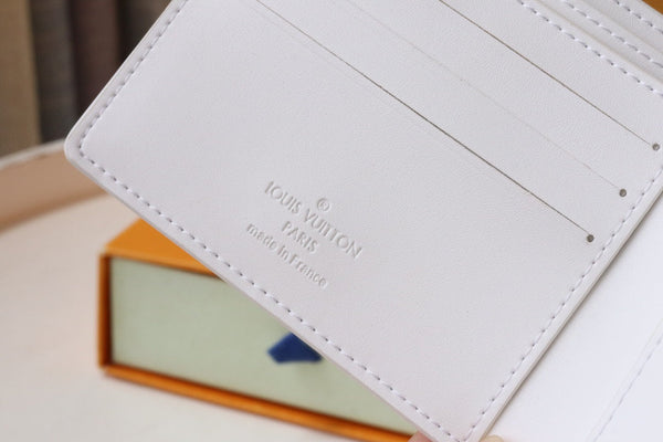 LV Multiple Wallet White Black Monogram Cowhide 248063