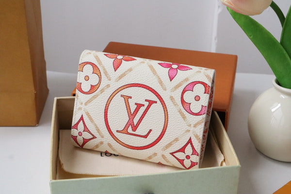 LV By the Pool Victorine Wallet Pink Monogarm Tiles Print Canvas 204713