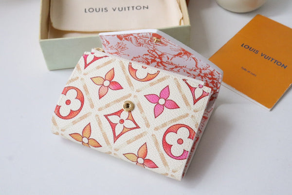 LV By the Pool Victorine Wallet Pink Monogarm Tiles Print Canvas 204713