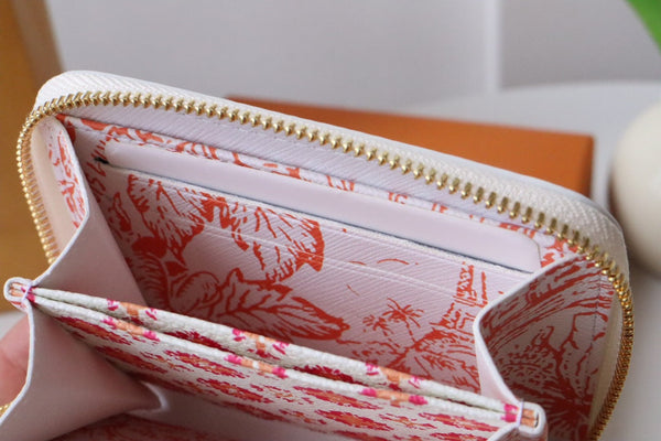 LV By the Pool Zippy Coin Purse Pink Monogarm Tiles Print Canvas 204710