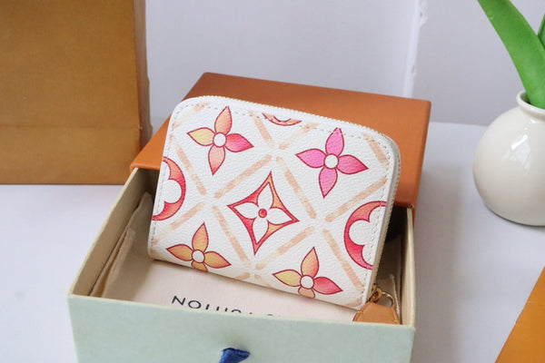 LV By the Pool Zippy Coin Purse Pink Monogarm Tiles Print Canvas 204710